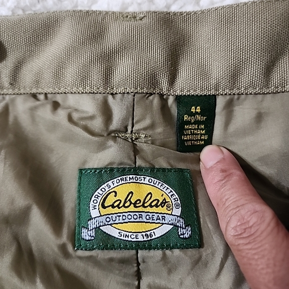 Cabela's Outdoor Gear Green/brown Dry Legs Layer pants Men's Size 44 Reg. - Picture 8 of 10